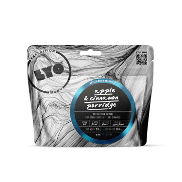 Gröt med äpplen, tranbär, kanel och chiafrön ekologisk